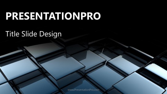 Steel Cubes 01 Widescreen PowerPoint Template title slide design