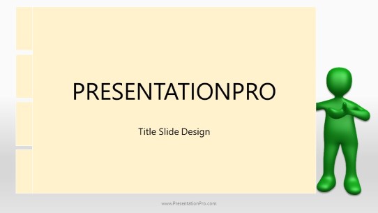 Stickman With Folder Green B Widescreen PowerPoint Template title slide design
