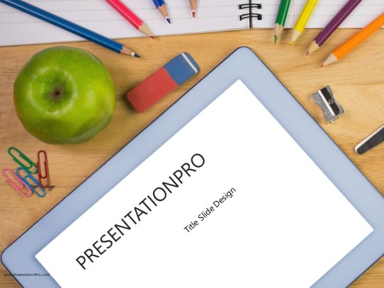 Students Table PowerPoint Template title slide design