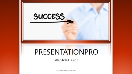 Success Direction Red Widescreen PowerPoint Template title slide design
