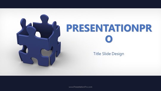 Teamwork Puzzle Widescreen PowerPoint Template title slide design