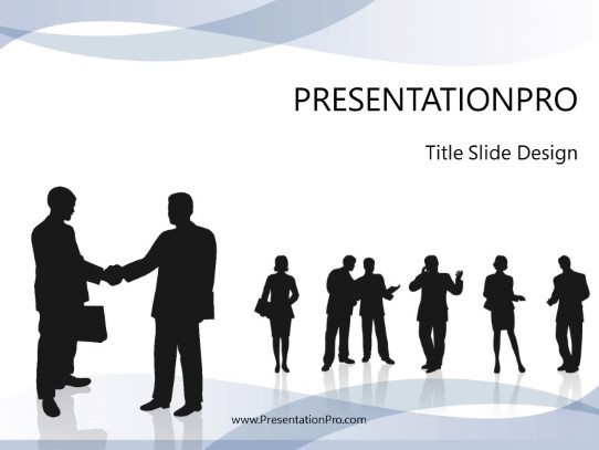 Teamwork Success Blue PowerPoint Template title slide design