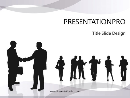 Teamwork Success Gray PowerPoint Template title slide design