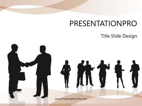 Teamwork Success Tan PowerPoint Template title slide design