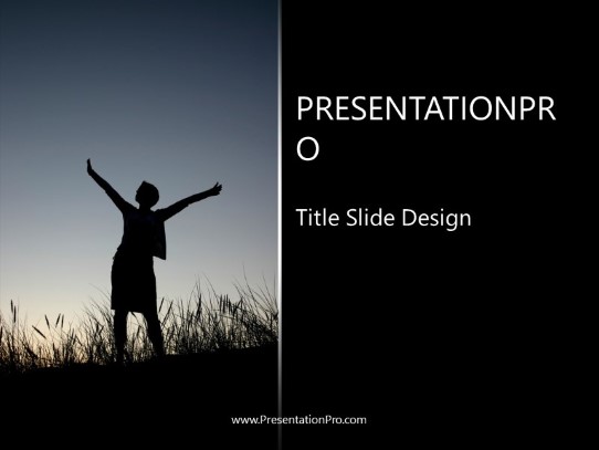 Victory Woman PowerPoint Template title slide design