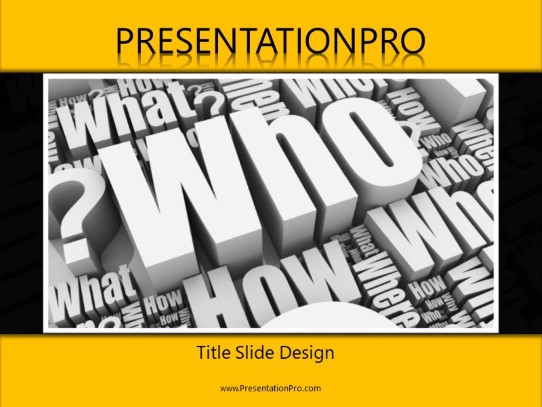 Who Cluster PowerPoint Template title slide design