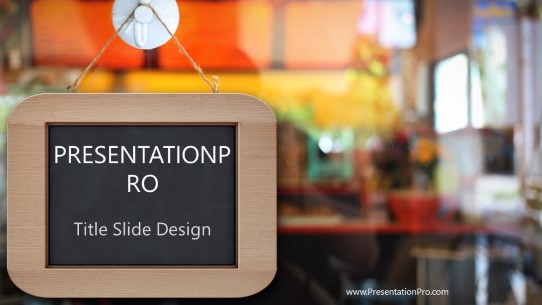 Window Sign Widescreen PowerPoint Template title slide design