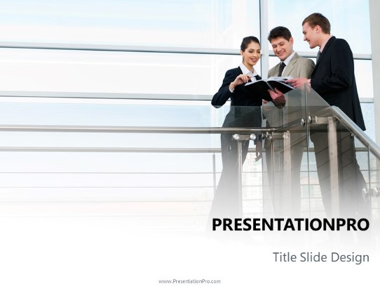 3 Young Professionals PowerPoint Template title slide design