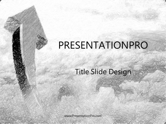 Arrow In Clouds Sketch PowerPoint Template title slide design