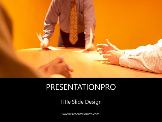 Bright Discussion Orange PowerPoint Template title slide design