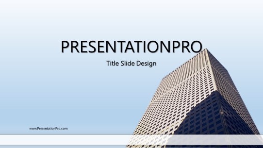 Building Ticker Widescreen PowerPoint Template title slide design