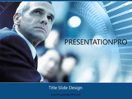 Business03 Blue PowerPoint Template title slide design