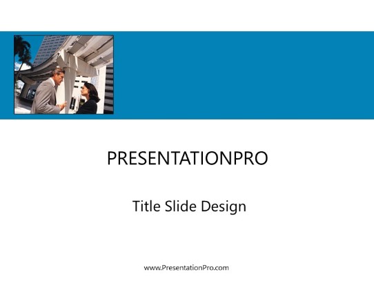 Business Comm08 Teal PowerPoint Template title slide design