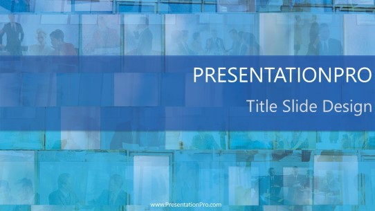 Business Scenes Collage Widescreen PowerPoint Template title slide design