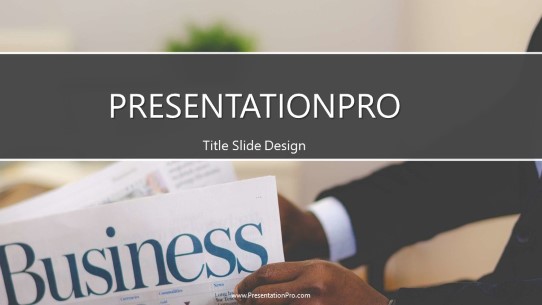 Business Section News Widescreen PowerPoint Template title slide design