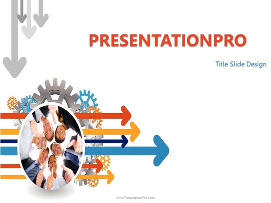 Business Team Forward Progress Widescreen PowerPoint Template title slide design