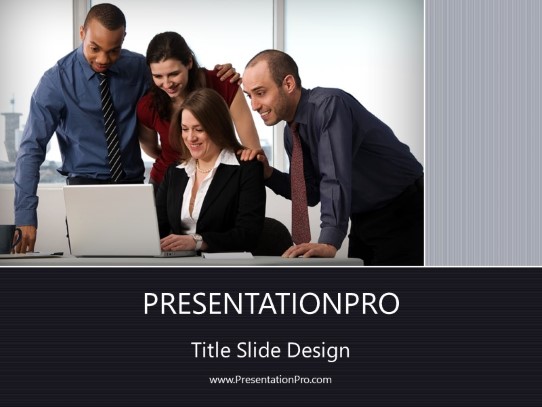 Business Team Four PowerPoint Template title slide design