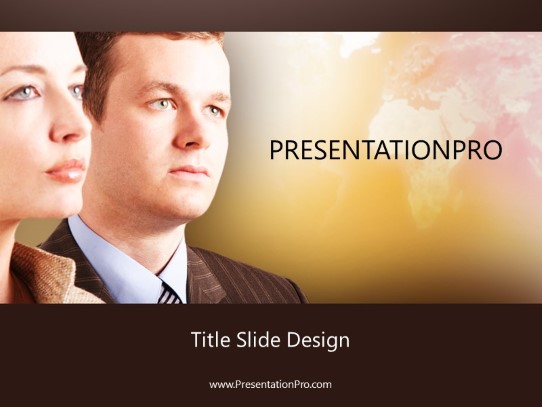 Business Team Globe PowerPoint Template title slide design