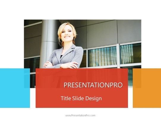 Business Woman Arms Folded PowerPoint Template title slide design