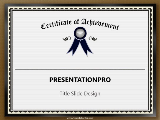 Certificate On Wall PowerPoint Template title slide design