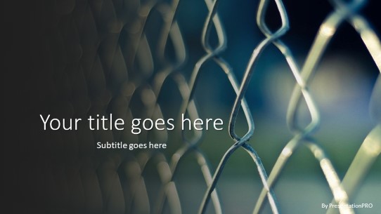 Chain Link Fence Widescreen PowerPoint Template title slide design