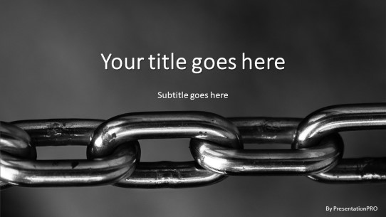 Chain Links Widescreen PowerPoint Template title slide design