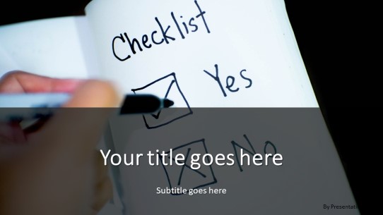 Check List Yes No Widescreen PowerPoint Template title slide design