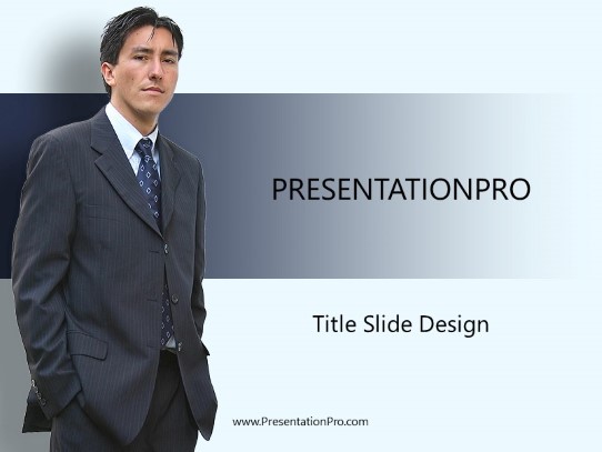 Confident Latino PowerPoint Template title slide design