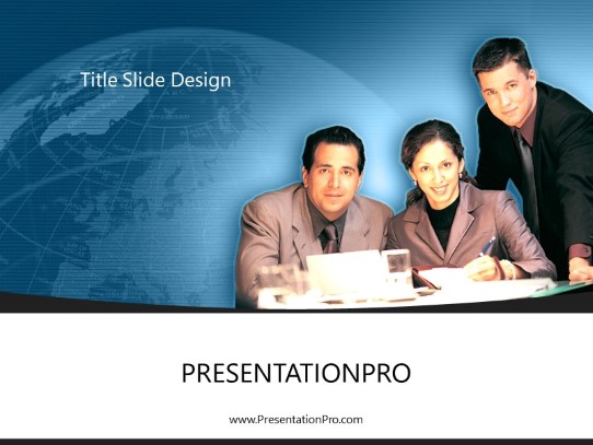 Consulting Group 02 Blue PowerPoint Template title slide design