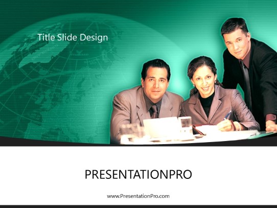 Consulting Group 02 Green PowerPoint Template title slide design