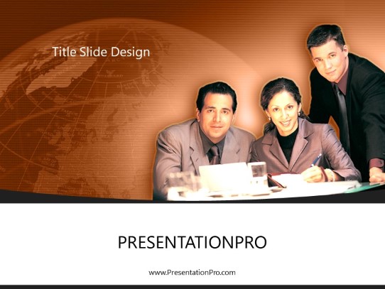 Consulting Group 02 Orange PowerPoint Template title slide design