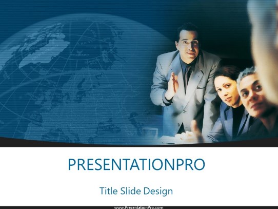 Consulting Group Blue PowerPoint Template title slide design