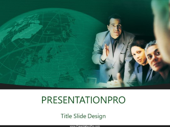 Consulting Group Green PowerPoint Template title slide design