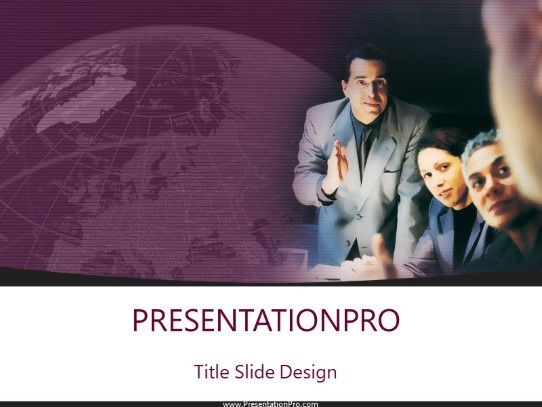 Consulting Group Purple PowerPoint Template title slide design