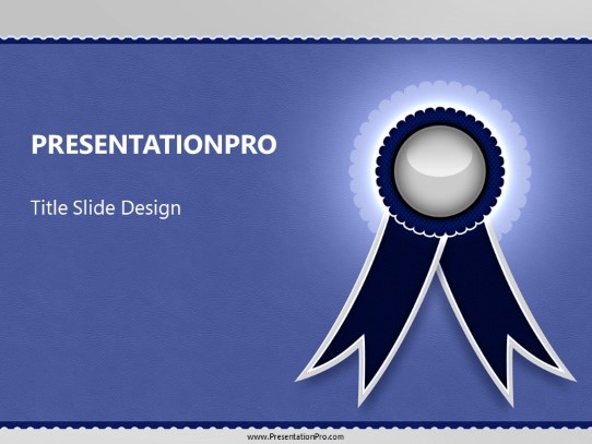 Contest Ribbon PowerPoint Template title slide design