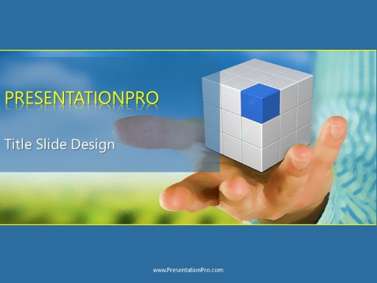Cube In Hand PowerPoint Template title slide design
