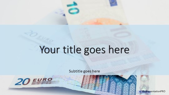Euro Bills PowerPoint Template title slide design