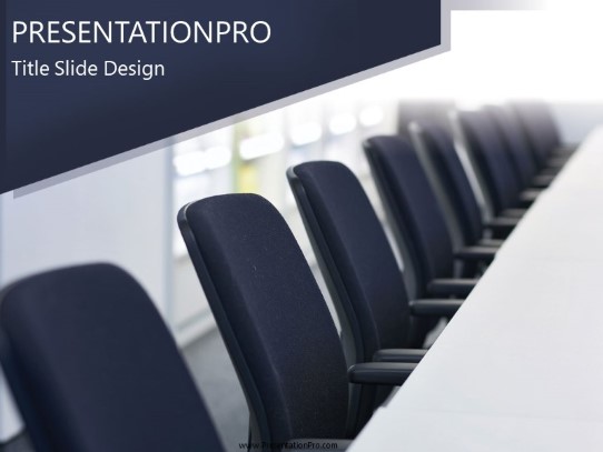 Fading Conference Room PowerPoint Template title slide design