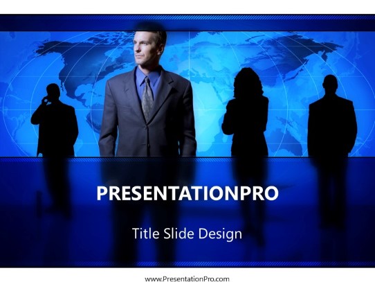 Global Business Team PowerPoint Template title slide design