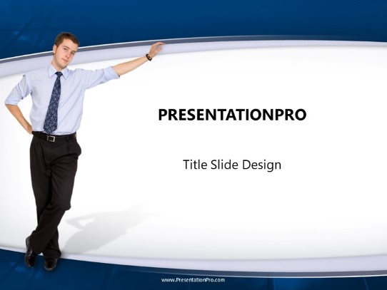 Guy On Wall PowerPoint Template title slide design