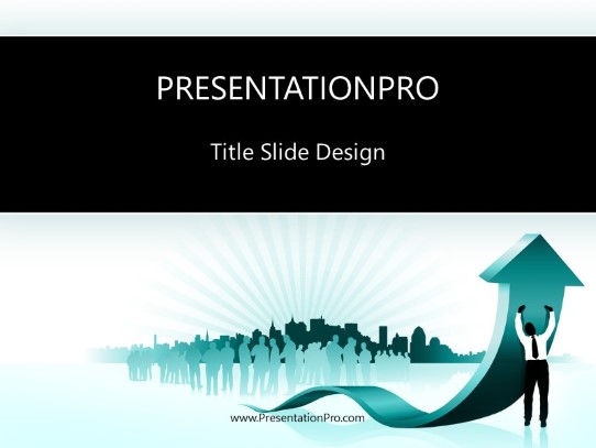 New Success Teal PowerPoint Template title slide design