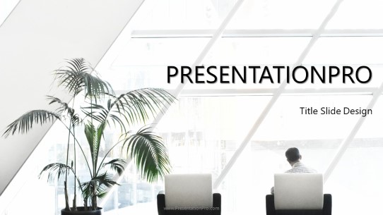 Office Palm Widescreen PowerPoint Template title slide design