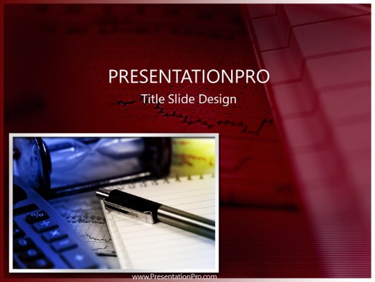Pen Calculator PowerPoint Template title slide design