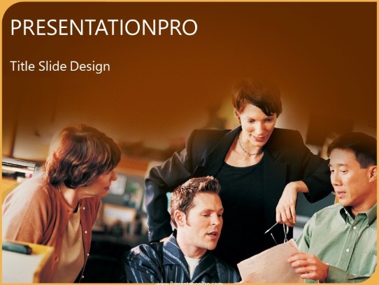 Sales Meeting Orange PowerPoint Template title slide design