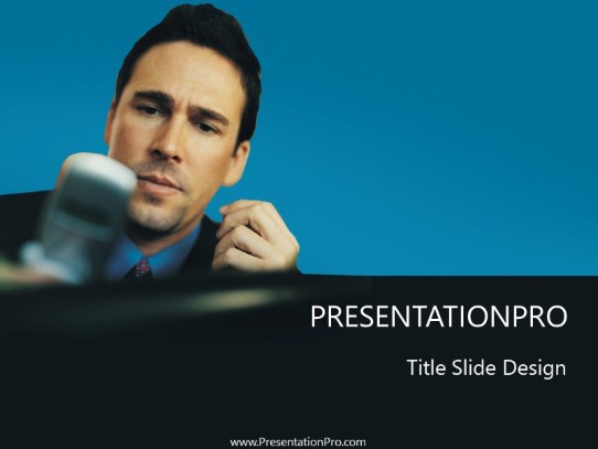 Scrolling Through Blue PowerPoint Template title slide design