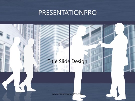 Silhouette Business PowerPoint Template title slide design
