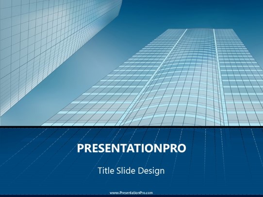 Skyscraper Wireframe PowerPoint Template title slide design