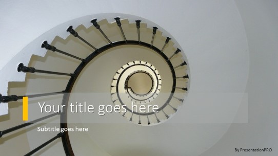 Spiral Staircase Widescreen PowerPoint Template title slide design