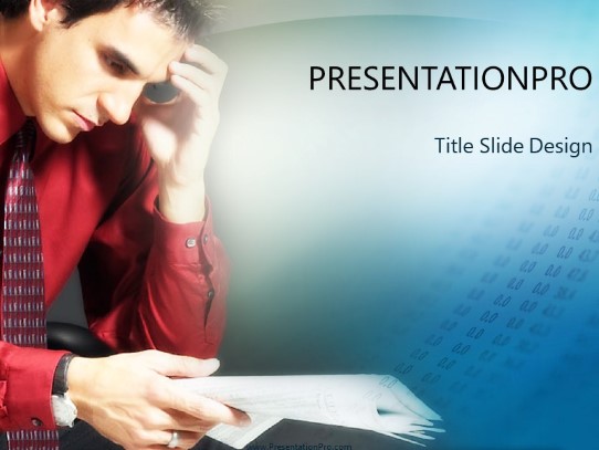 Stock Check PowerPoint Template title slide design