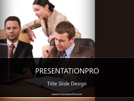 Team Trio PowerPoint Template title slide design